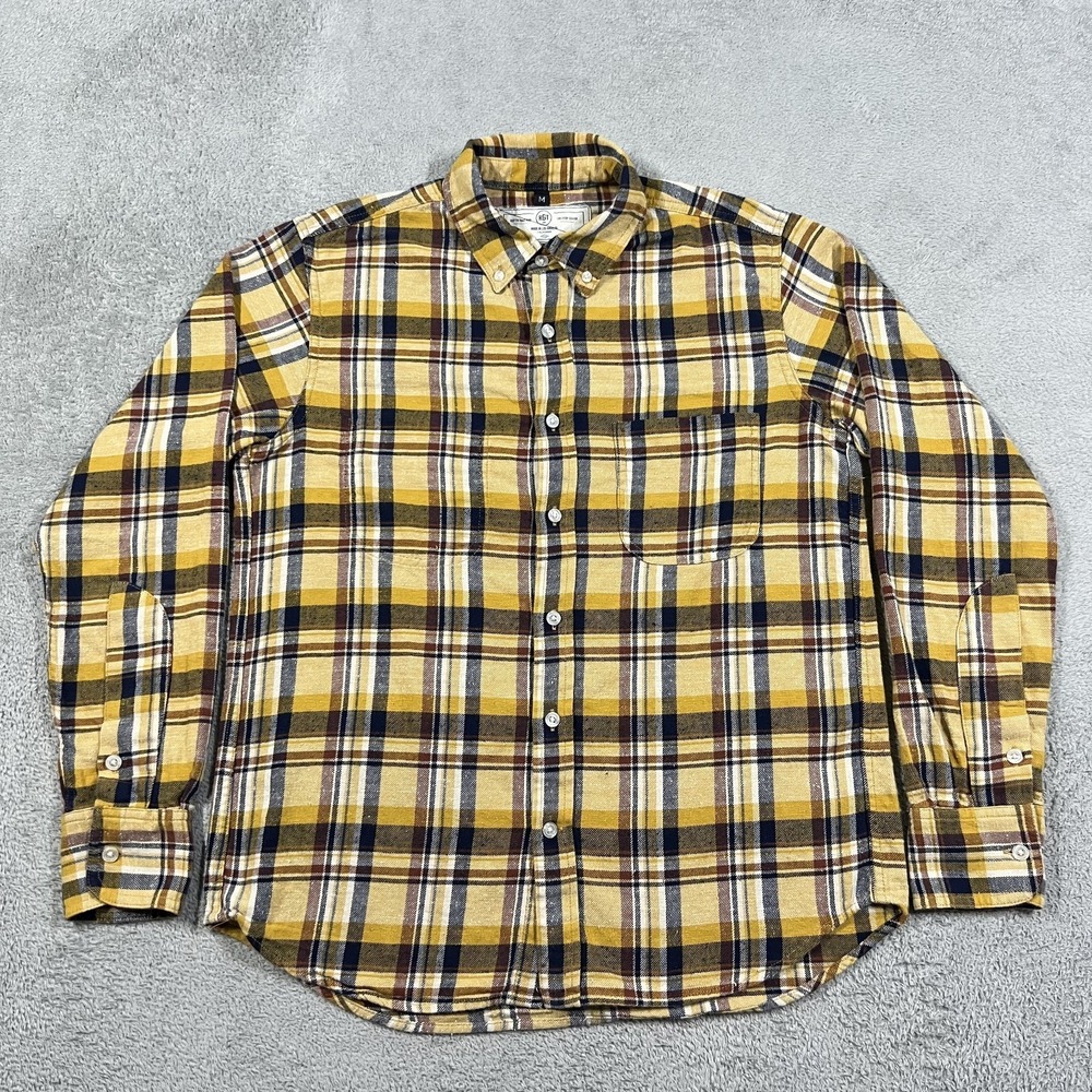 Rogue Territory RGT Flannel Shirt Mens Medium Plaid Textured Slub Fabric